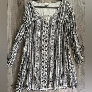 roxy black and white aztec style summer sun dress